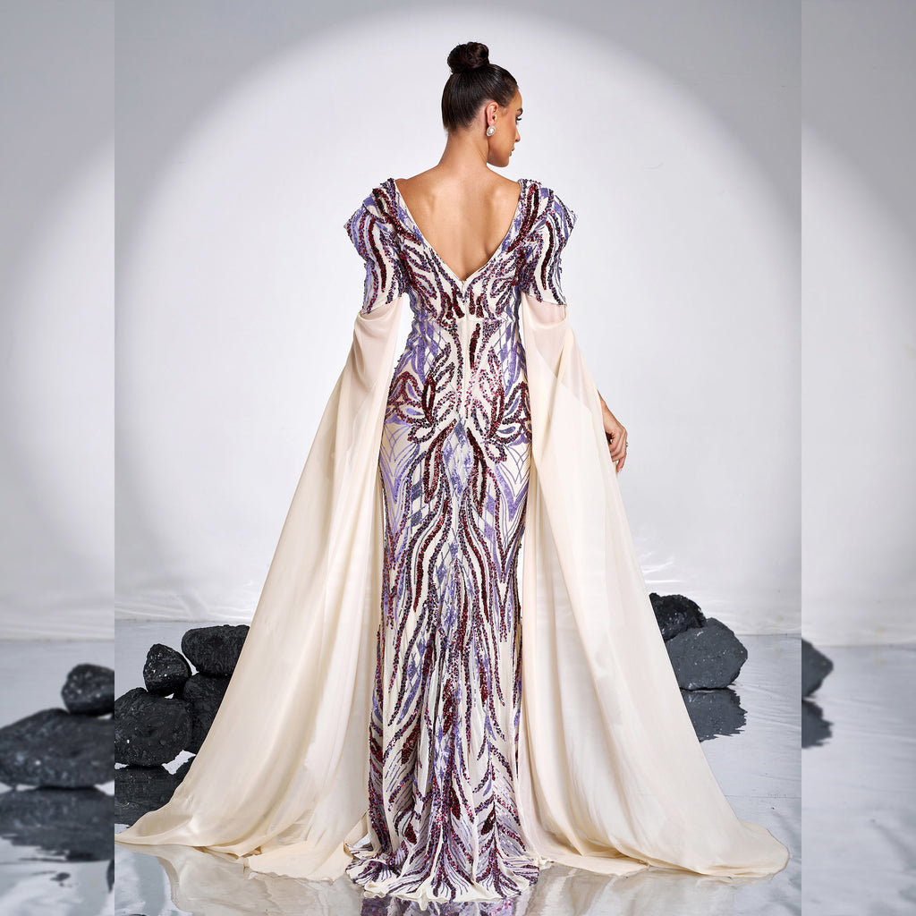 Mid to long length evening gown dress